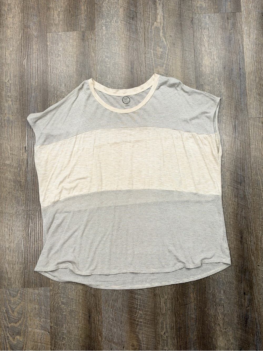 Plus size Maurice’s 24/7 Lightweight Striped Tee - Neutral Stripe
